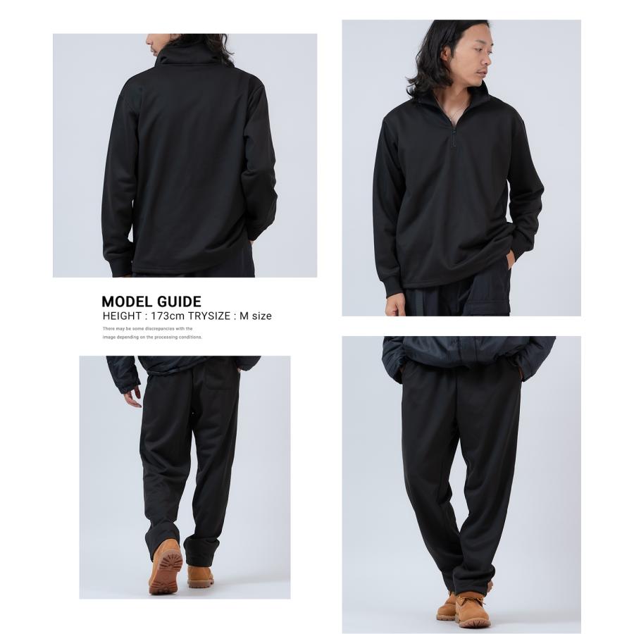 セットアップ メンズ ハーフジップ 裏毛 スウェット 上下 ジョガーパンツ ストリート 韓国 スエット ワンマイルウェア オーバーサイズ ビッグシルエット | improves | 07