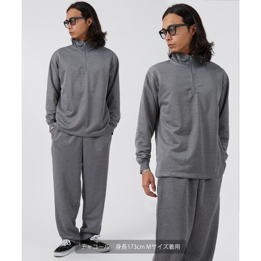 セットアップ メンズ ハーフジップ 裏毛 スウェット 上下 ジョガーパンツ ストリート 韓国 スエット ワンマイルウェア オーバーサイズ ビッグシルエット | improves | 12