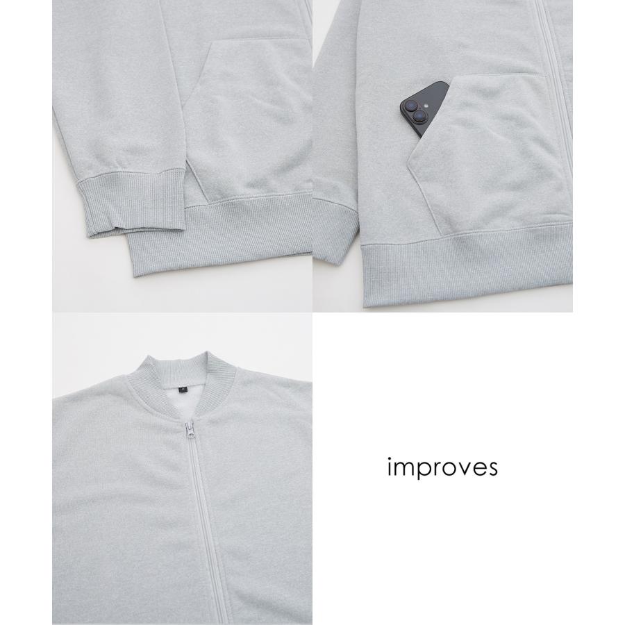 ブルゾン メンズ ジップアップ セットアップ 無地 シンプル ゆったり 大きいサイズ カジュアル ベーシック ノームコア ストリート | improves | 22