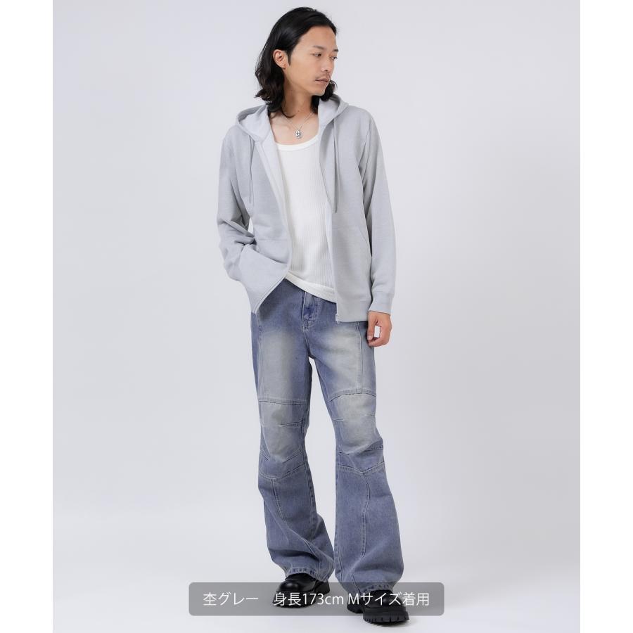 パーカー メンズ スウェット フーディー フルジップ セットアップ 無地 シンプル ゆったり 大きいサイズ カジュアル ベーシック ノームコア ストリート | improves | 20