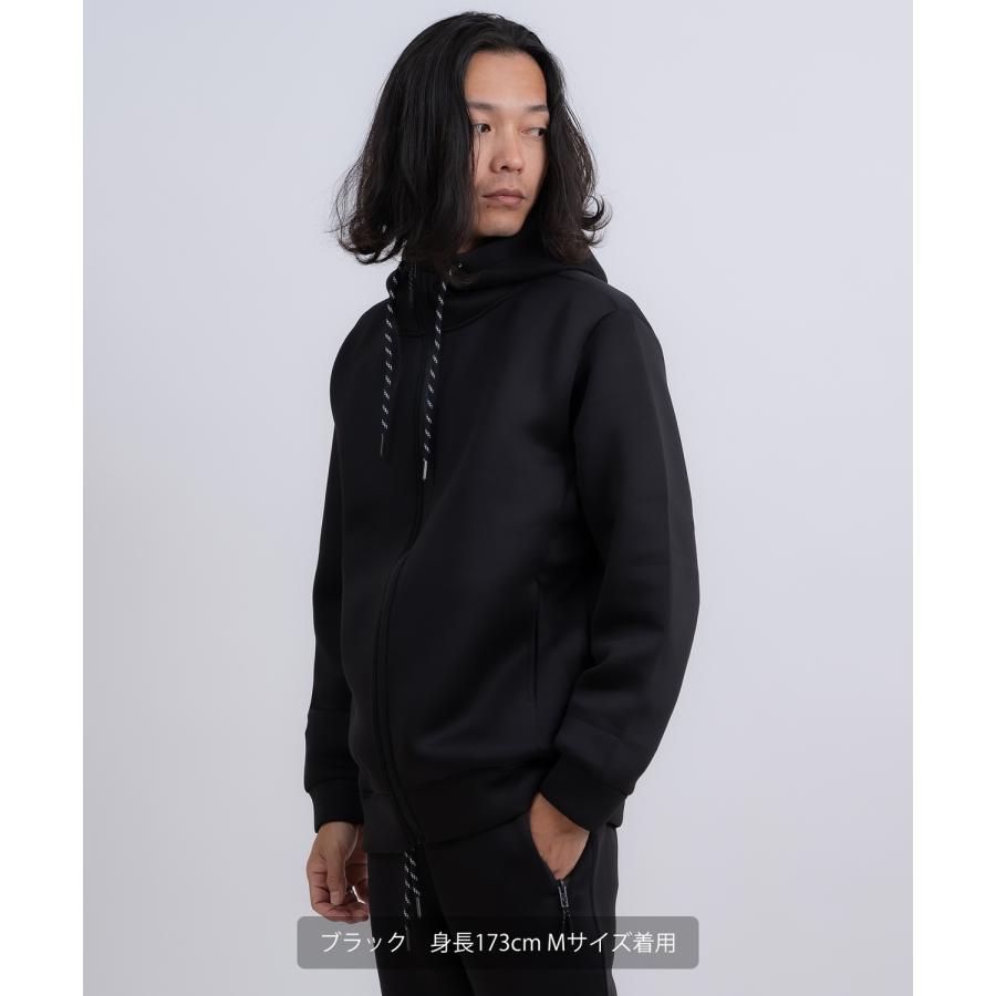 パーカー メンズ フルジップ セットアップ ベーシック スポーツミックス テック カジュアル Y2K ストリート ブラック グレー | improves | 05