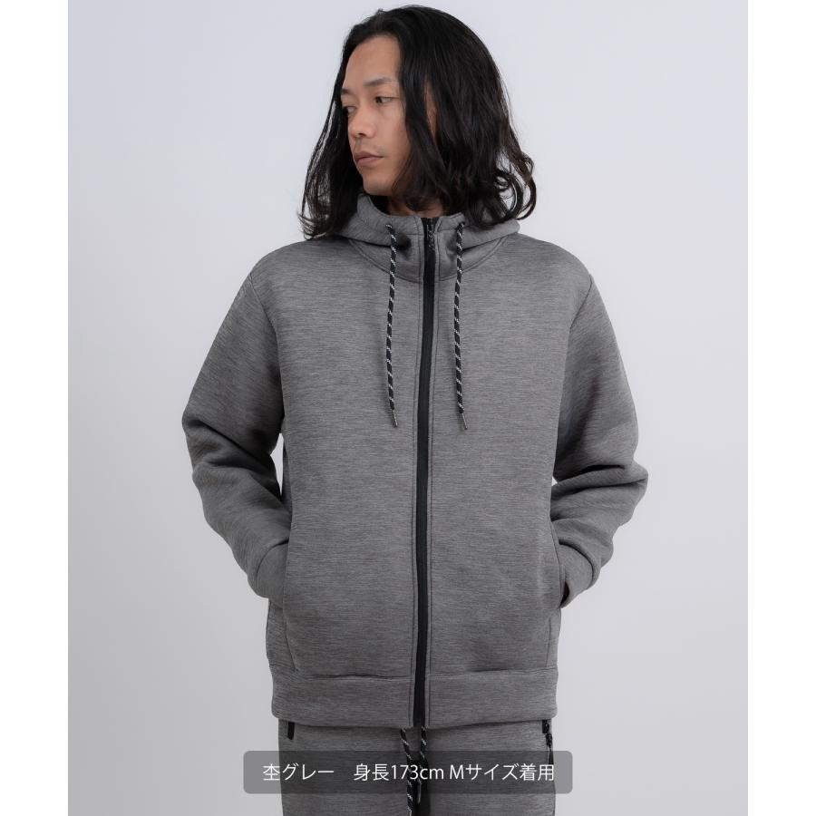 パーカー メンズ フルジップ セットアップ ベーシック スポーツミックス テック カジュアル Y2K ストリート ブラック グレー | improves | 08