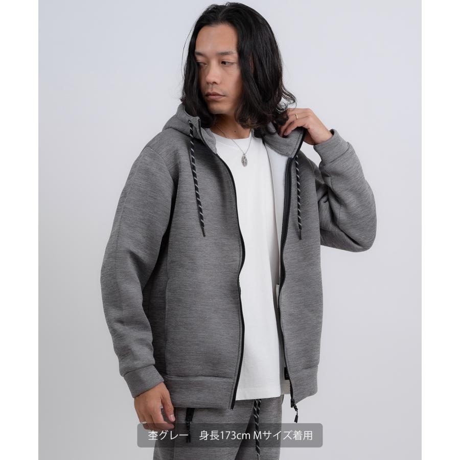 パーカー メンズ フルジップ セットアップ ベーシック スポーツミックス テック カジュアル Y2K ストリート ブラック グレー | improves | 09