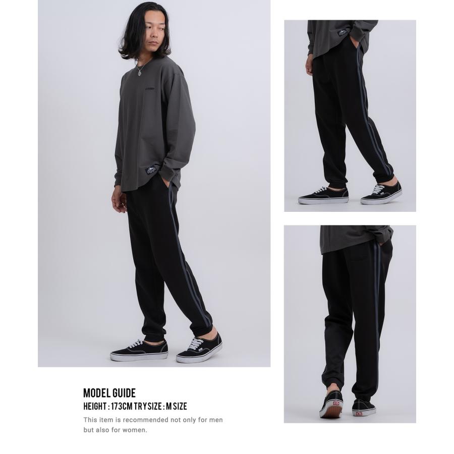ジョガーパンツ メンズ ライン イージーパンツ トラックパンツ ベーシック スポーツミックス テック カジュアル Y2K ストリート ブラック グレー | improves | 09
