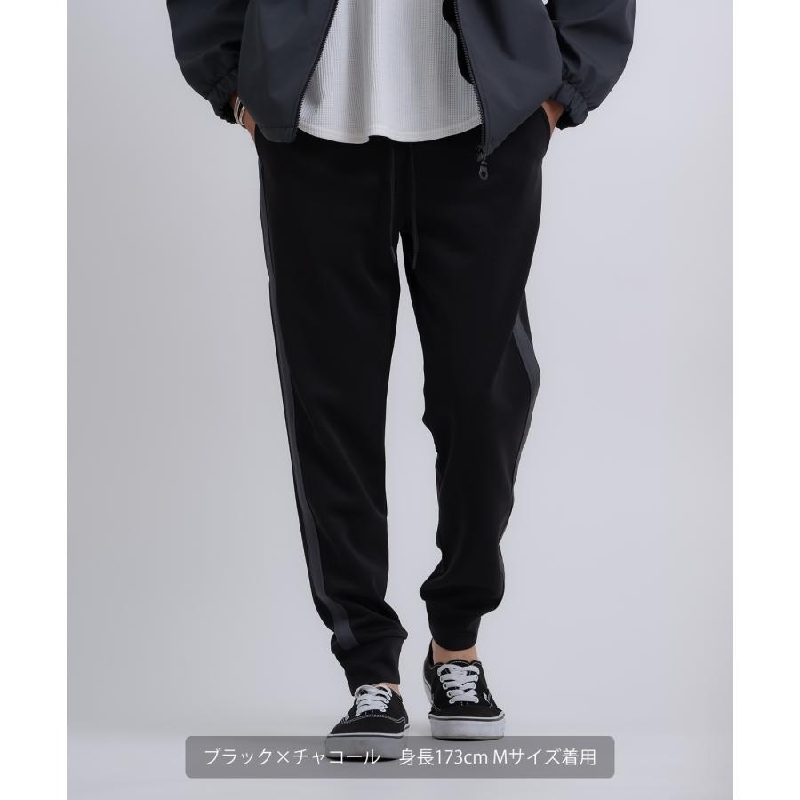 ジョガーパンツ メンズ ライン イージーパンツ トラックパンツ ベーシック スポーツミックス テック カジュアル Y2K ストリート ブラック グレー | improves | 09