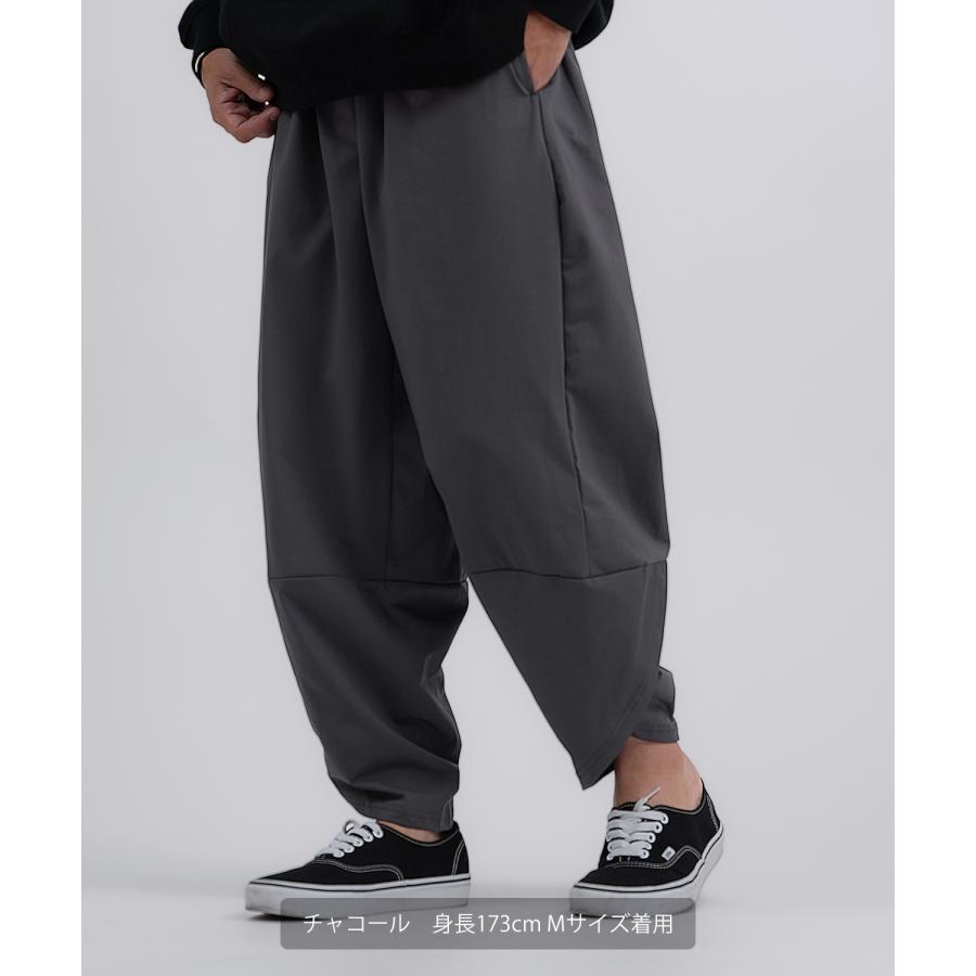 ワイドパンツ メンズ ストレッチ 快適 伸縮 アラジンパンツ バルーンシルエット ボトムス イージーパンツ 9分丈 部屋着 ルームウェア カジュアル ストリート | improves | 09