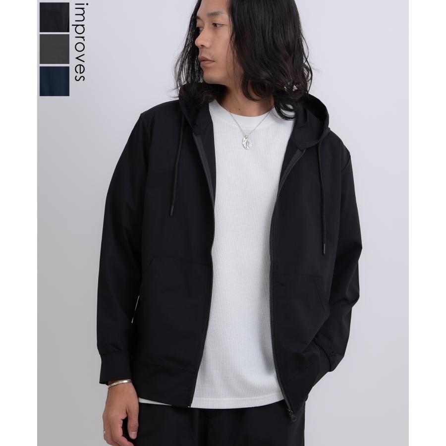 パーカー メンズ ジップアップ 薄手 フーディー フード ストレッチ ジム ワークアウト スポーツMIX 無地 ルームウェア スポーツMIX 韓国ファッション | improves