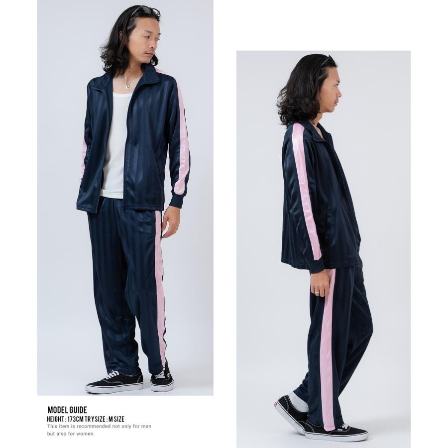 ジャージ メンズ レディース セットアップ シャドーストライプ トラックジャケット トラックパンツ サイドライン 上下 2点セット スポーツ ストリート Y2K 韓国 | improves | 17