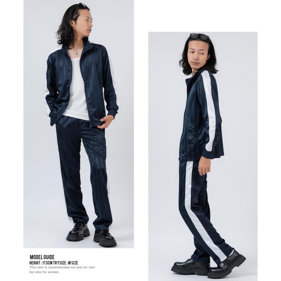 ジャージ メンズ レディース セットアップ シャドーストライプ トラックジャケット トラックパンツ サイドライン 上下 2点セット スポーツ ストリート Y2K 韓国 | improves | 20