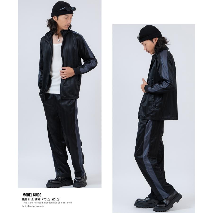 ジャージ メンズ レディース セットアップ シャドーストライプ トラックジャケット トラックパンツ サイドライン 上下 2点セット スポーツ ストリート Y2K 韓国 | improves | 08