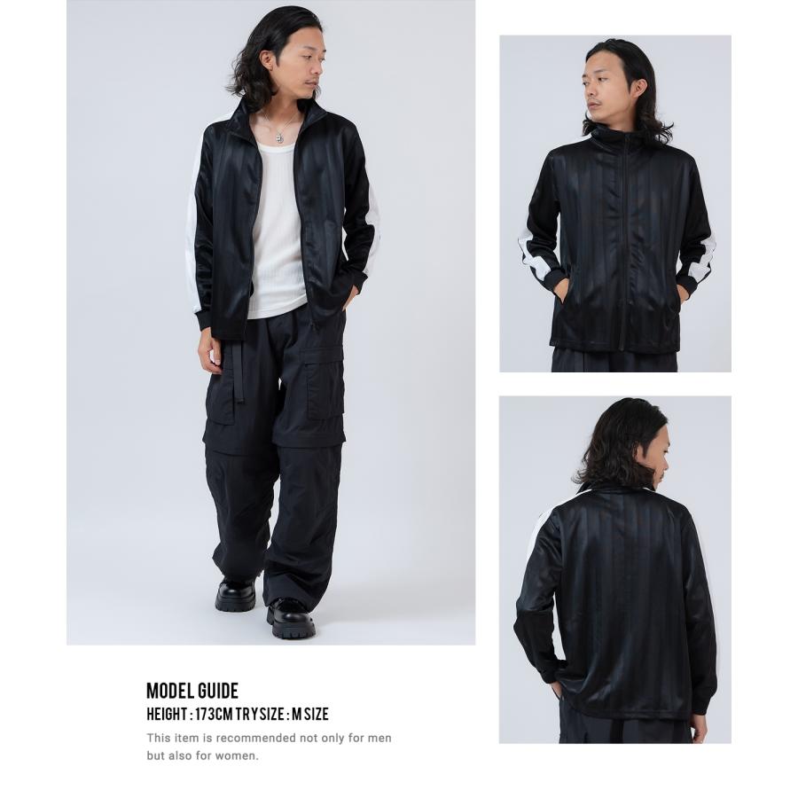 ジャージ メンズ レディース セットアップ シャドーストライプ トラックジャケット トラックパンツ サイドライン 上下 2点セット スポーツ ストリート Y2K 韓国 | improves | 10