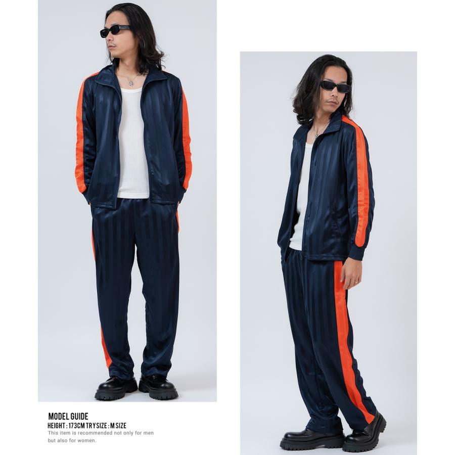 ジャージ メンズ レディース セットアップ シャドーストライプ トラックジャケット トラックパンツ サイドライン 上下 2点セット スポーツ ストリート Y2K 韓国 | improves | 14