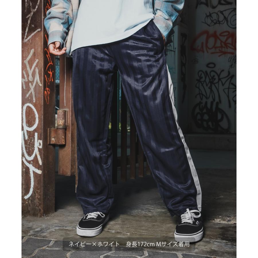 トラックパンツ メンズ ラインパンツ シャカシャカ ジャージ アメカジ カジュアル Y2K ストリート 90s ストリート 韓国ファッション ブラック | improves | 09