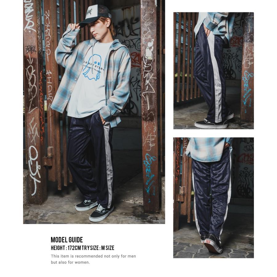 トラックパンツ メンズ ラインパンツ シャカシャカ ジャージ アメカジ カジュアル Y2K ストリート 90s ストリート 韓国ファッション ブラック | improves | 10