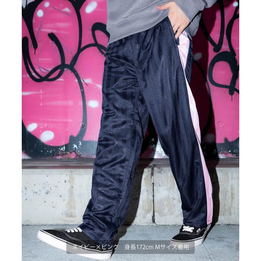 トラックパンツ メンズ ラインパンツ シャカシャカ ジャージ アメカジ カジュアル Y2K ストリート 90s ストリート 韓国ファッション ブラック | improves | 11