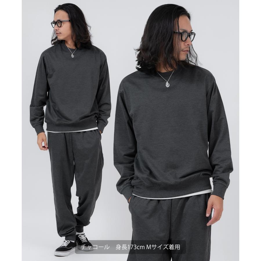 セットアップ メンズ レディース ライトスウェット ミニ裏毛 ビッグシルエット トレーナー ジョガーパンツ 無地 カジュアル ルームウェア | improves | 07