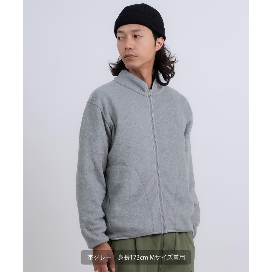 ブルゾン メンズ スタンドカラー フリースジャケット アメカジ カジュアル Y2K ストリート 90s ストリート 韓国ファッション ブラック グレー | improves | 15