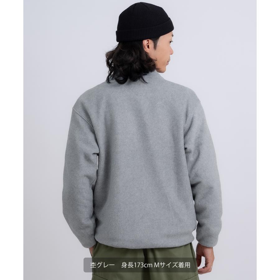 ブルゾン メンズ スタンドカラー フリースジャケット アメカジ カジュアル Y2K ストリート 90s ストリート 韓国ファッション ブラック グレー | improves | 16