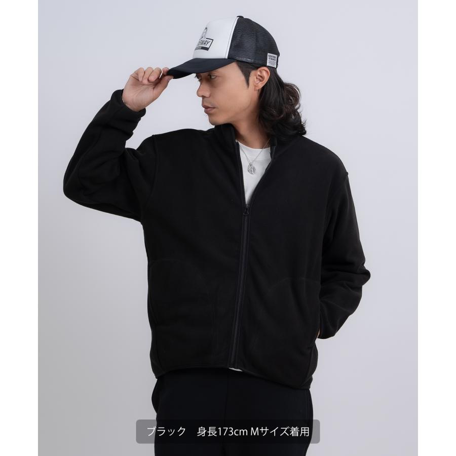 ブルゾン メンズ スタンドカラー フリースジャケット アメカジ カジュアル Y2K ストリート 90s ストリート 韓国ファッション ブラック グレー | improves | 04