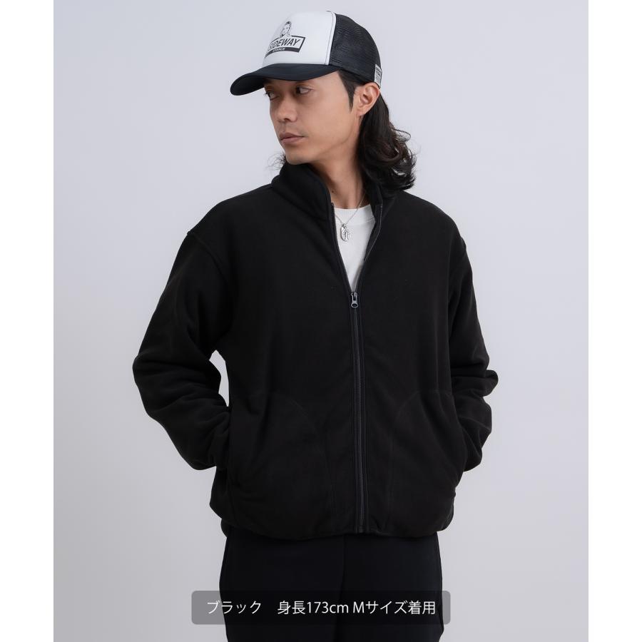 ブルゾン メンズ スタンドカラー フリースジャケット アメカジ カジュアル Y2K ストリート 90s ストリート 韓国ファッション ブラック グレー | improves | 06