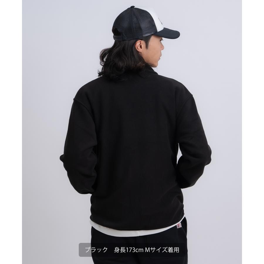 ブルゾン メンズ スタンドカラー フリースジャケット アメカジ カジュアル Y2K ストリート 90s ストリート 韓国ファッション ブラック グレー | improves | 07