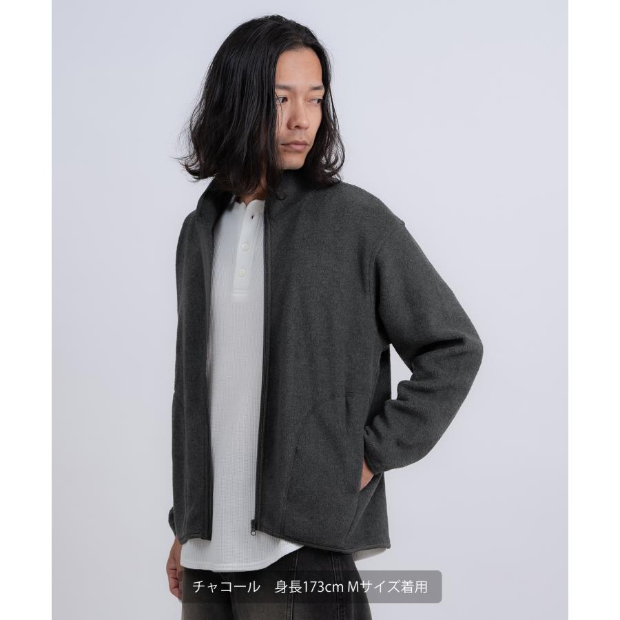 ブルゾン メンズ スタンドカラー フリースジャケット アメカジ カジュアル Y2K ストリート 90s ストリート 韓国ファッション ブラック グレー | improves | 11