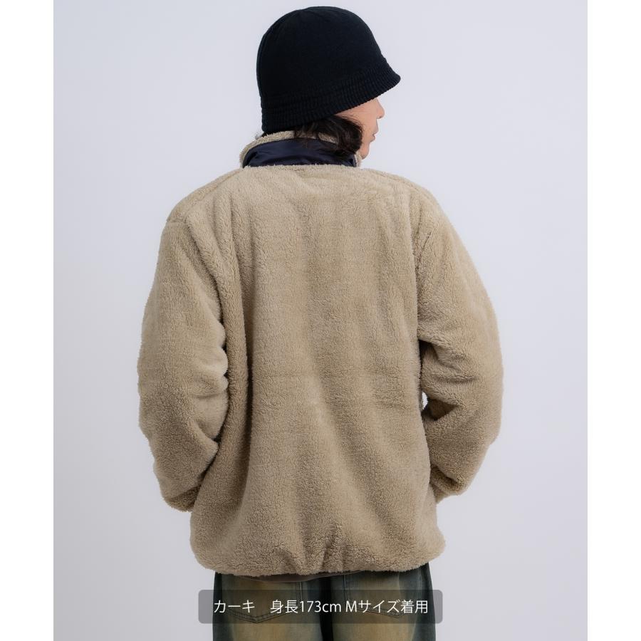 ブルゾン メンズ スタンドカラー ボアジャケット アメカジ カジュアル Y2K ストリート 90s ストリート 韓国ファッション ブラック ネイビー カーキ | improves | 16