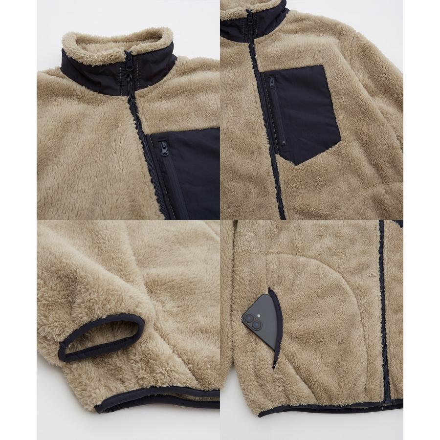 ブルゾン メンズ スタンドカラー ボアジャケット アメカジ カジュアル Y2K ストリート 90s ストリート 韓国ファッション ブラック ネイビー カーキ | improves | 19