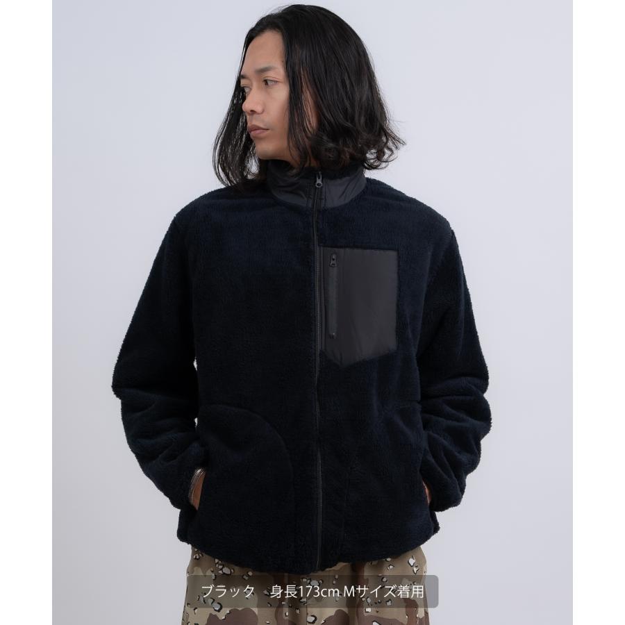 ブルゾン メンズ スタンドカラー ボアジャケット アメカジ カジュアル Y2K ストリート 90s ストリート 韓国ファッション ブラック ネイビー カーキ | improves | 05