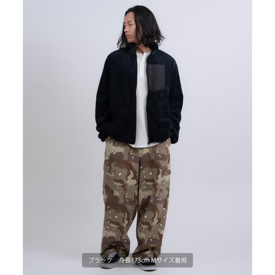 ブルゾン メンズ スタンドカラー ボアジャケット アメカジ カジュアル Y2K ストリート 90s ストリート 韓国ファッション ブラック ネイビー カーキ | improves | 07