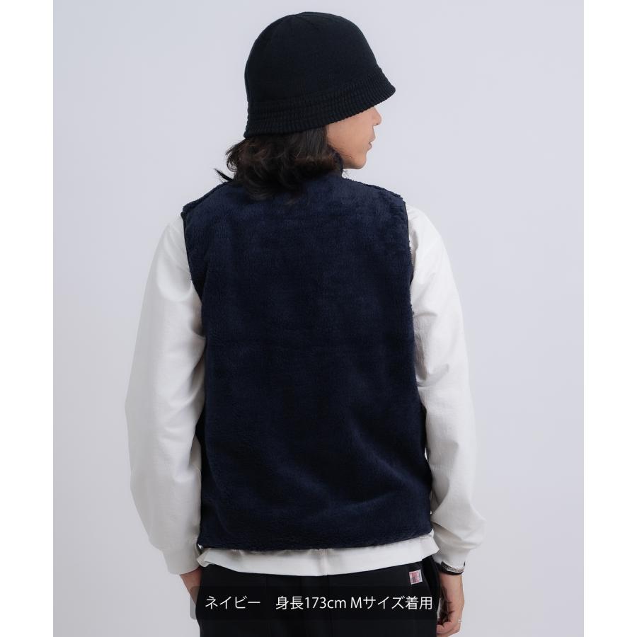 ベスト メンズ スタンドカラー ボアベスト アメカジ カジュアル Y2K ストリート 90s ストリート 韓国ファッション ネイビー カーキ | improves | 05