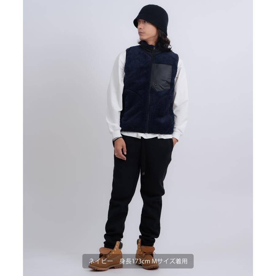 ベスト メンズ スタンドカラー ボアベスト アメカジ カジュアル Y2K ストリート 90s ストリート 韓国ファッション ネイビー カーキ | improves | 06