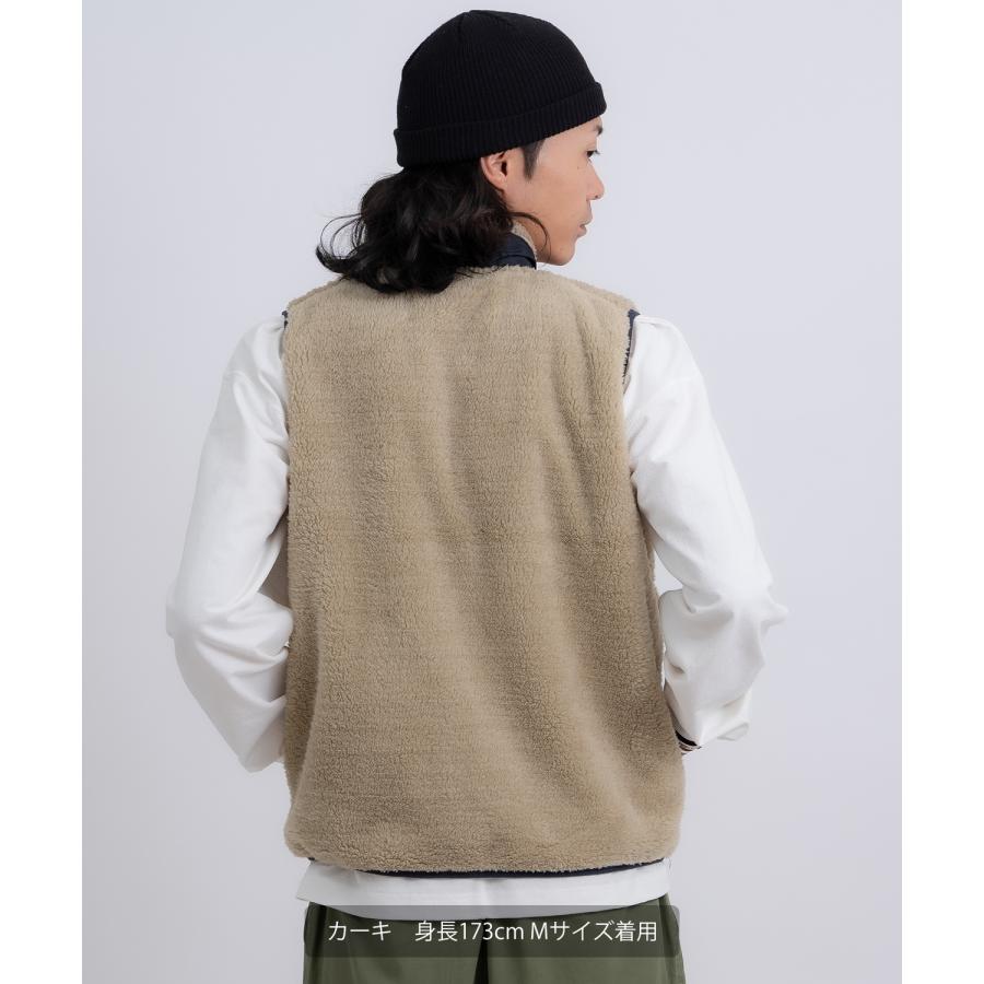 ベスト メンズ スタンドカラー ボアベスト アメカジ カジュアル Y2K ストリート 90s ストリート 韓国ファッション ネイビー カーキ | improves | 10