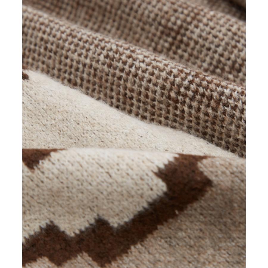 セーター メンズ ノルディック柄 カウチンニット ジップ セーター アメカジ カジュアル ベーシック 大人カジュアル ブラウン ネイビー グレー | improves | 22