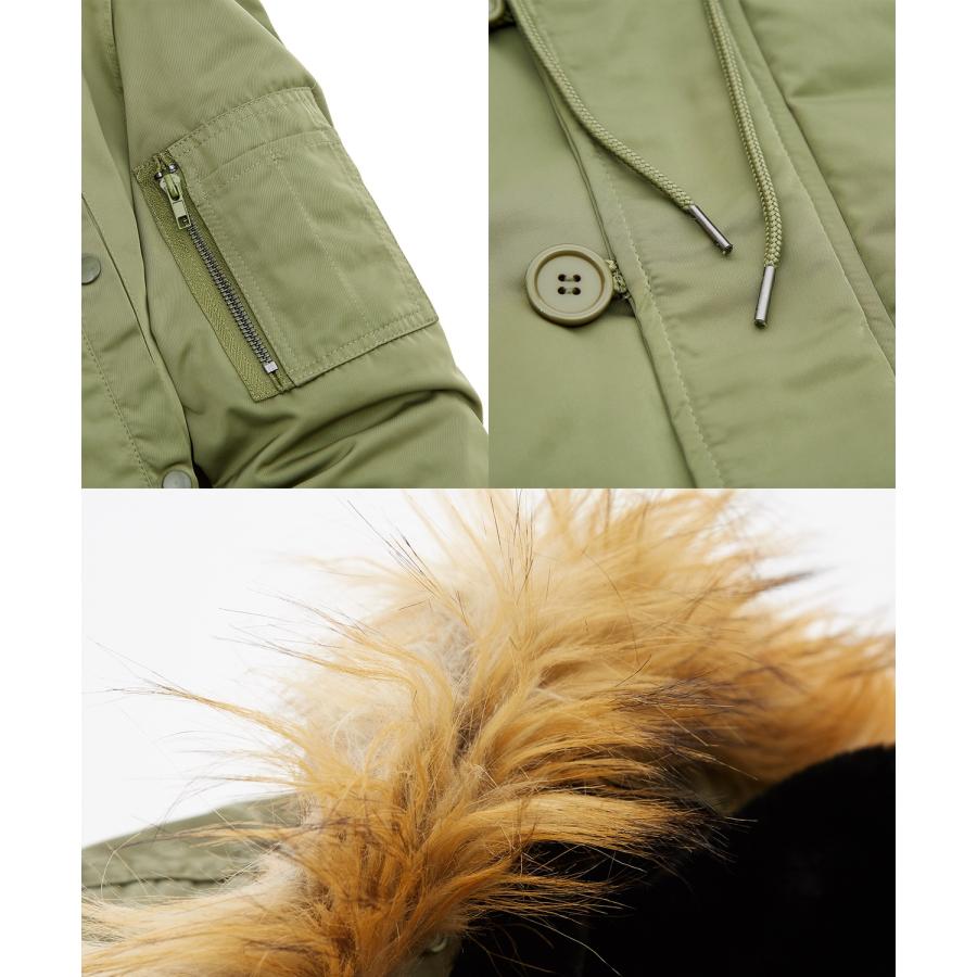 ミリタリージャケット メンズ N-3B ミリタリーコート ファージャケット ショートコート 大きめ アメカジ カジュアル ワーク スケーター ストリート 古着MIX 韓国 | improves | 15