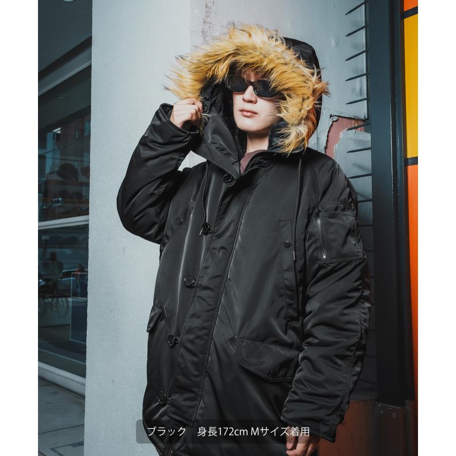 ミリタリージャケット メンズ N-3B ミリタリーコート ファージャケット ショートコート 大きめ アメカジ カジュアル ワーク スケーター ストリート 古着MIX 韓国 | improves | 03