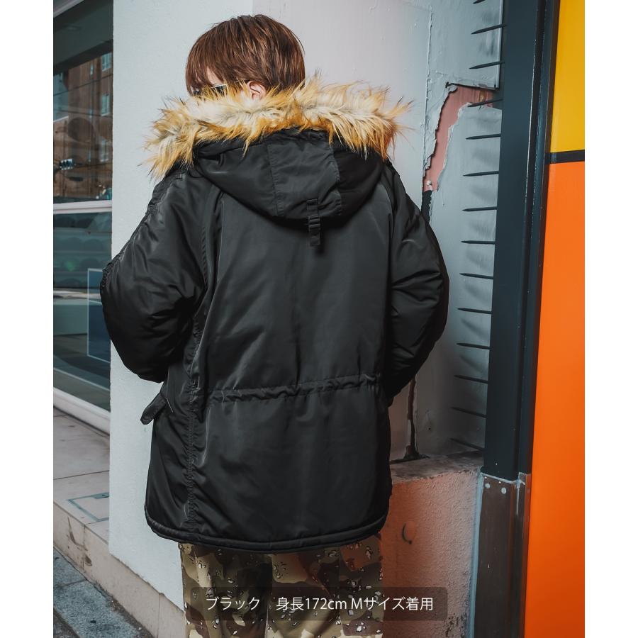 ミリタリージャケット メンズ N-3B ミリタリーコート ファージャケット ショートコート 大きめ アメカジ カジュアル ワーク スケーター ストリート 古着MIX 韓国 | improves | 04