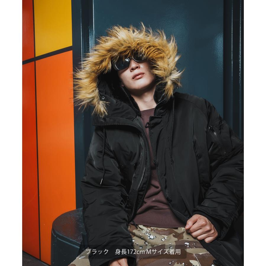 ミリタリージャケット メンズ N-3B ミリタリーコート ファージャケット ショートコート 大きめ アメカジ カジュアル ワーク スケーター ストリート 古着MIX 韓国 | improves | 06