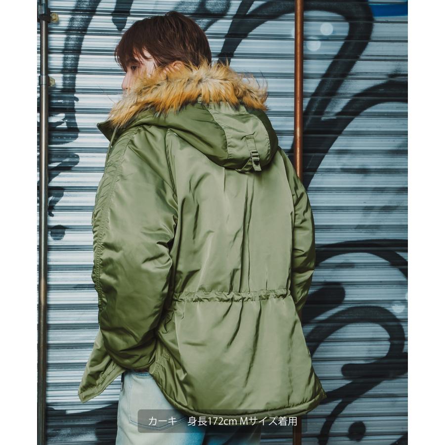 ミリタリージャケット メンズ N-3B ミリタリーコート ファージャケット ショートコート 大きめ アメカジ カジュアル ワーク スケーター ストリート 古着MIX 韓国 | improves | 09