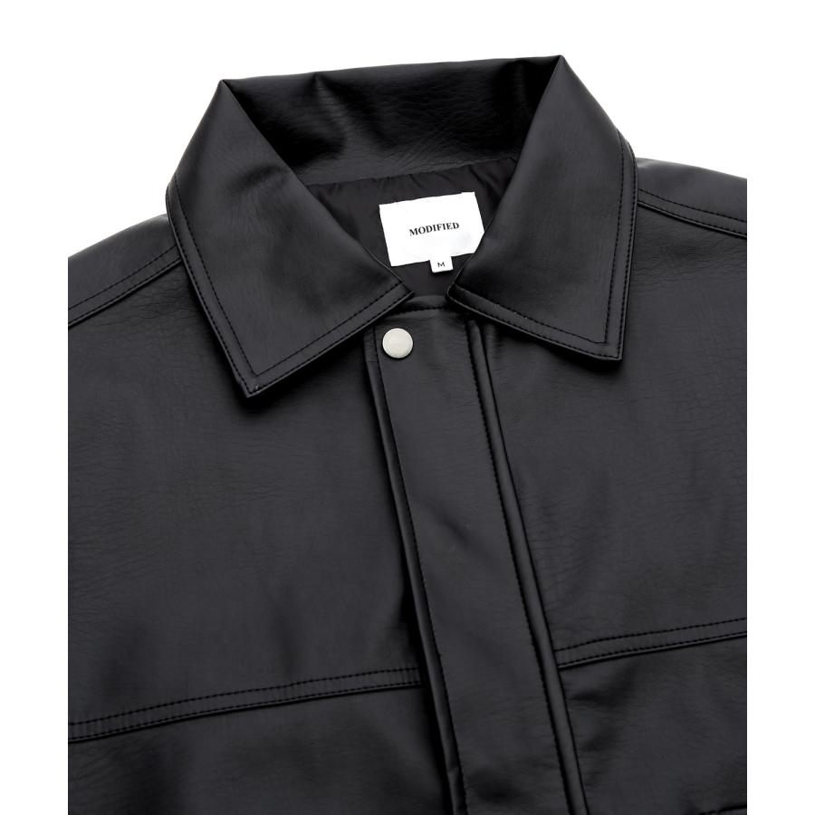 ミリタリージャケット メンズ A-2 ブルゾン フェイクレザー PUレザージャケット 大きめ アメカジ カジュアル ワーク スケーター ストリート 90s 古着MIX 韓国 | improves | 06