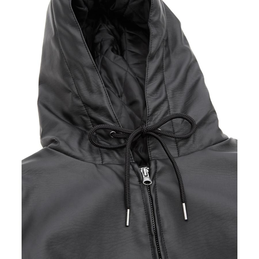 パーカー メンズ フェイクレザー PUレザー フードブルゾン フーディー 大きめ アメカジ カジュアル ワーク スケーター ストリート 90s 古着MIX 韓国ファッション | improves | 09