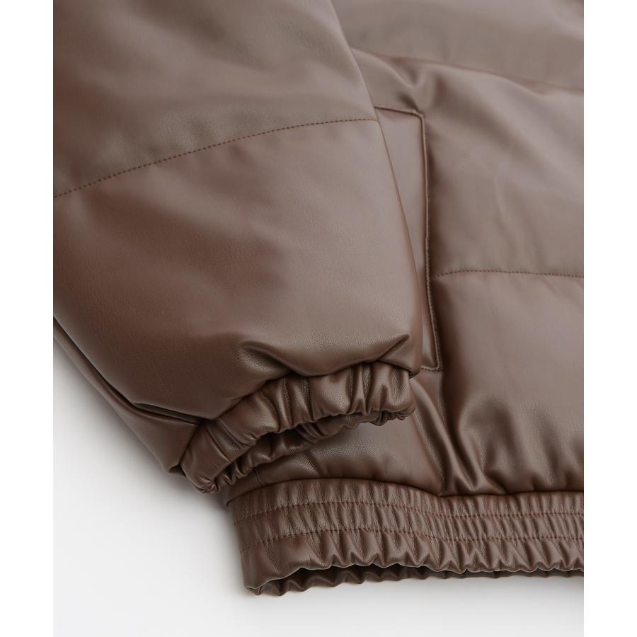 フェイクレザー 中綿 パデットジャケット メンズ レディース パディング ショート丈 ブルゾン アウター 防寒 オーバーサイズ 韓国 ストリート 古着MIX | improves | 17