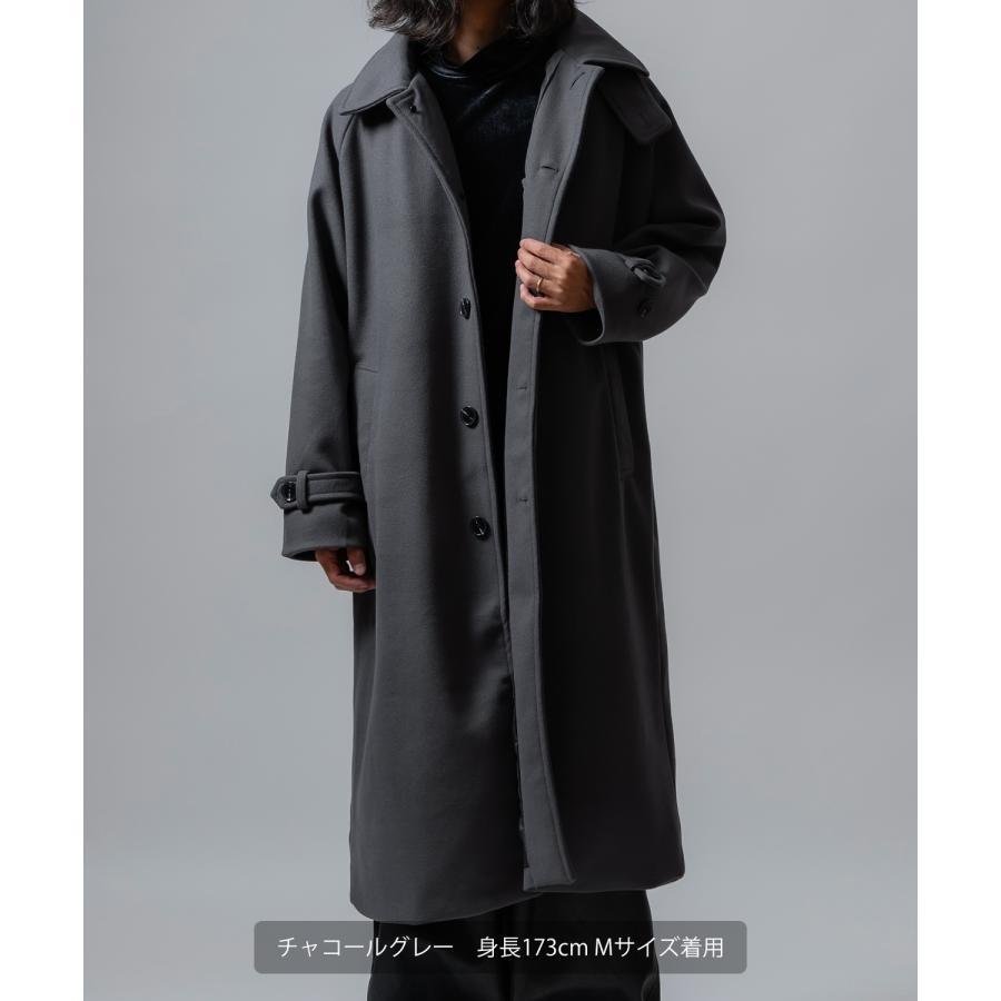 コート メンズ ウールライク ステンカラーコート ロングコート 大きめ モード きれいめ クラシカル カジュアル シンプル オーセンティック 古着MIX 韓国 | improves | 16