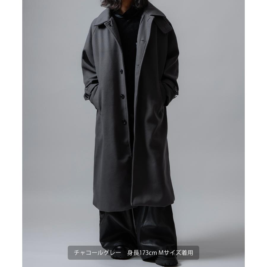 コート メンズ ウールライク ステンカラーコート ロングコート 大きめ モード きれいめ クラシカル カジュアル シンプル オーセンティック 古着MIX 韓国 | improves | 20