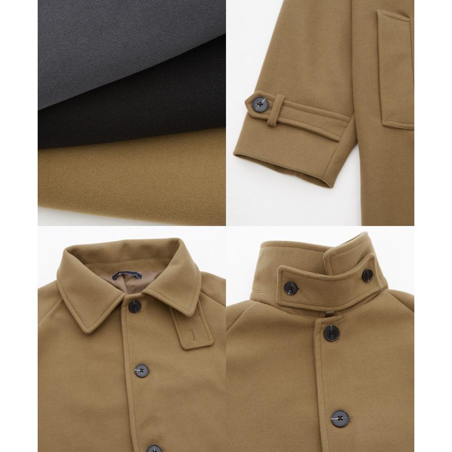 コート メンズ ウールライク ステンカラーコート ロングコート 大きめ モード きれいめ クラシカル カジュアル シンプル オーセンティック 古着MIX 韓国 | improves | 21