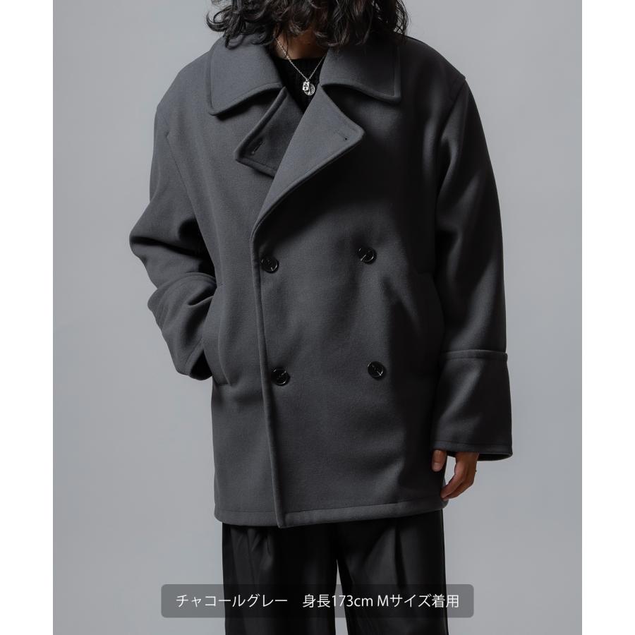 コート メンズ ウールライク ショートコート 大きめ モード きれいめ クラシカル カジュアル シンプル オーセンティック 古着MIX 韓国ファッション | improves | 17