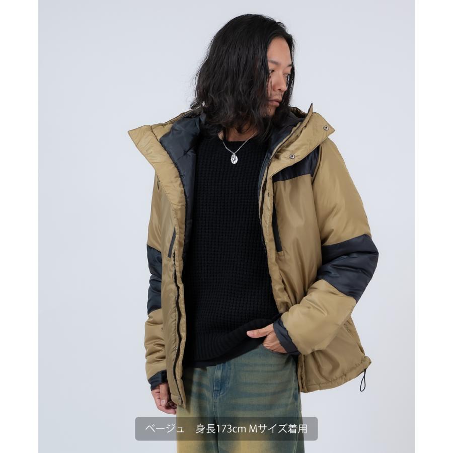 ダウンジャケット メンズ 中綿 ナイロン マウンテンパーカー フーディー ジャンパー アウター 防寒 オーバーサイズ アウトドア ストリート アメカジ | improves | 18