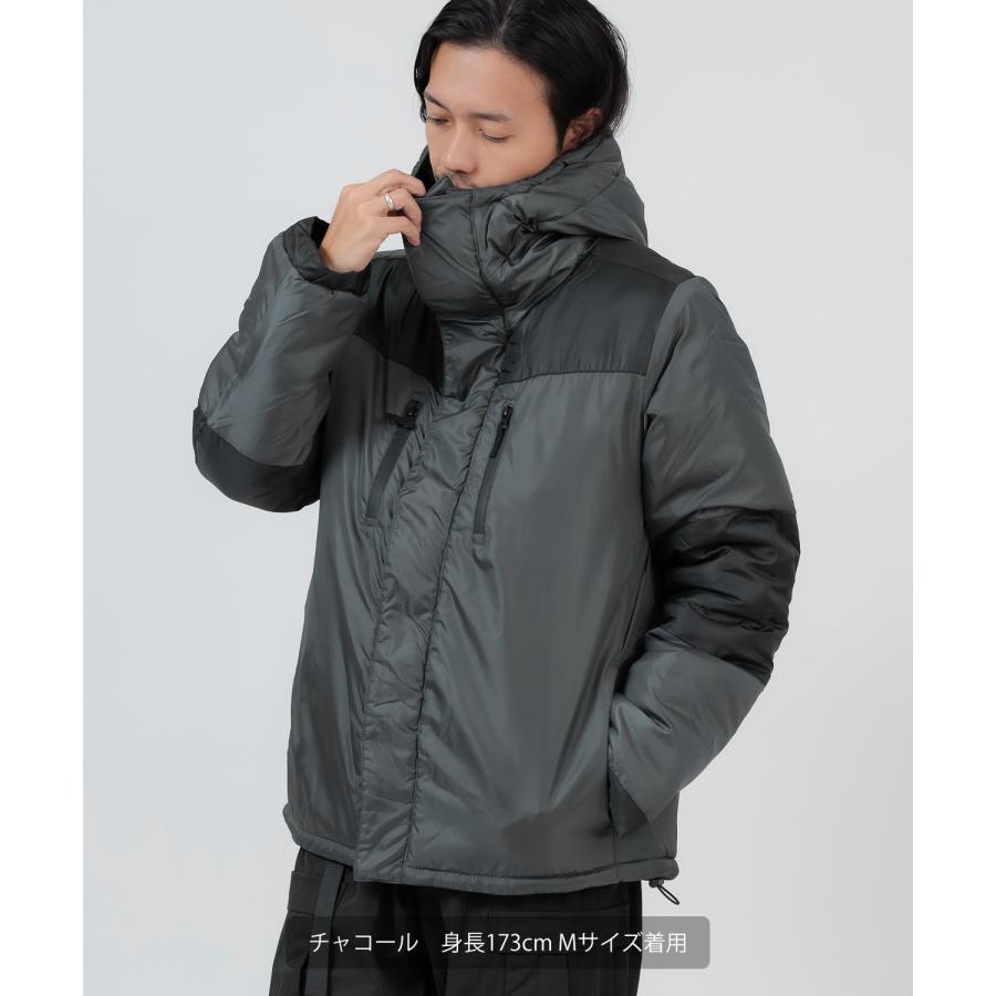 ダウンジャケット メンズ 中綿 ナイロン マウンテンパーカー フーディー ジャンパー アウター 防寒 オーバーサイズ アウトドア ストリート アメカジ | improves | 10