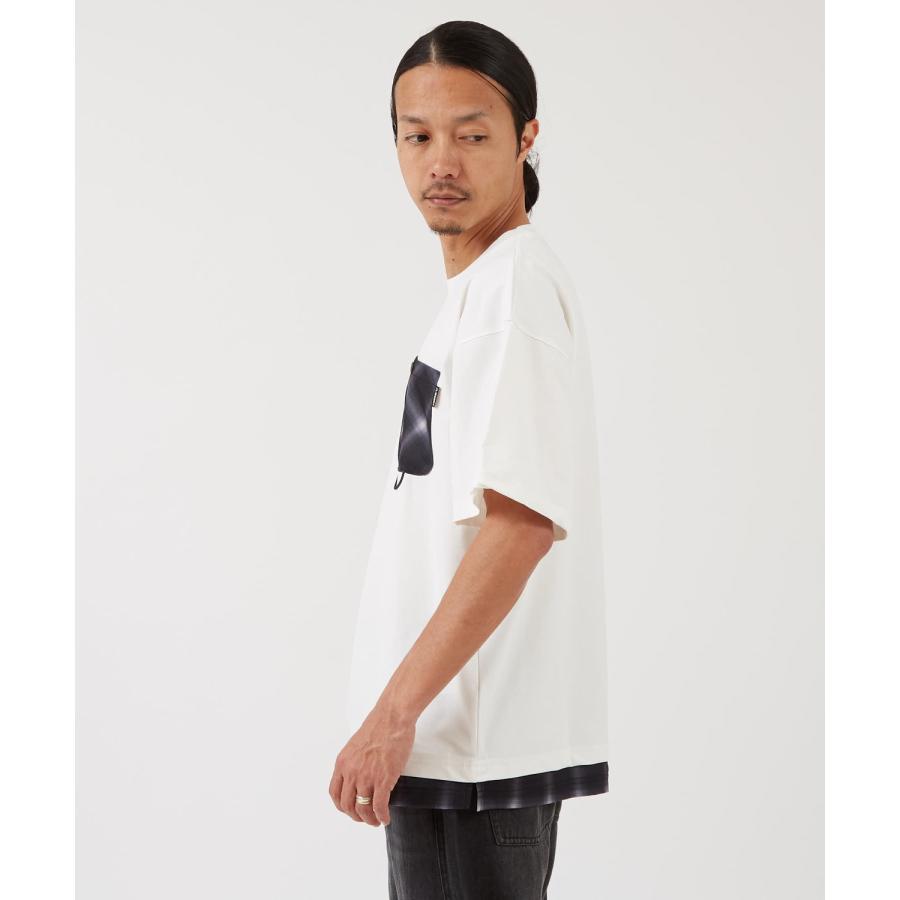 半袖Tシャツ メンズ GERRY ジェリー 裾ドローコード ドットエアー レイヤード カットソー アウトドア ストリート アメカジ 古着MIX ブラック ホワイト | GERRY | 04