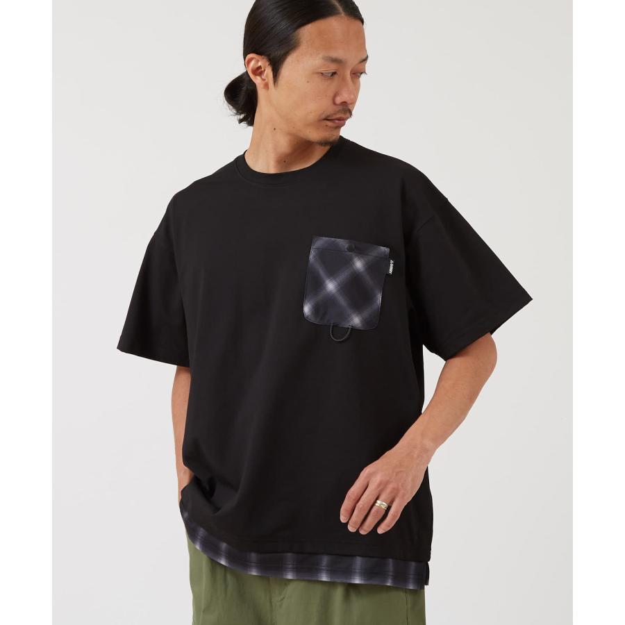 半袖Tシャツ メンズ GERRY ジェリー 裾ドローコード ドットエアー レイヤード カットソー アウトドア ストリート アメカジ 古着MIX ブラック ホワイト | GERRY | 06